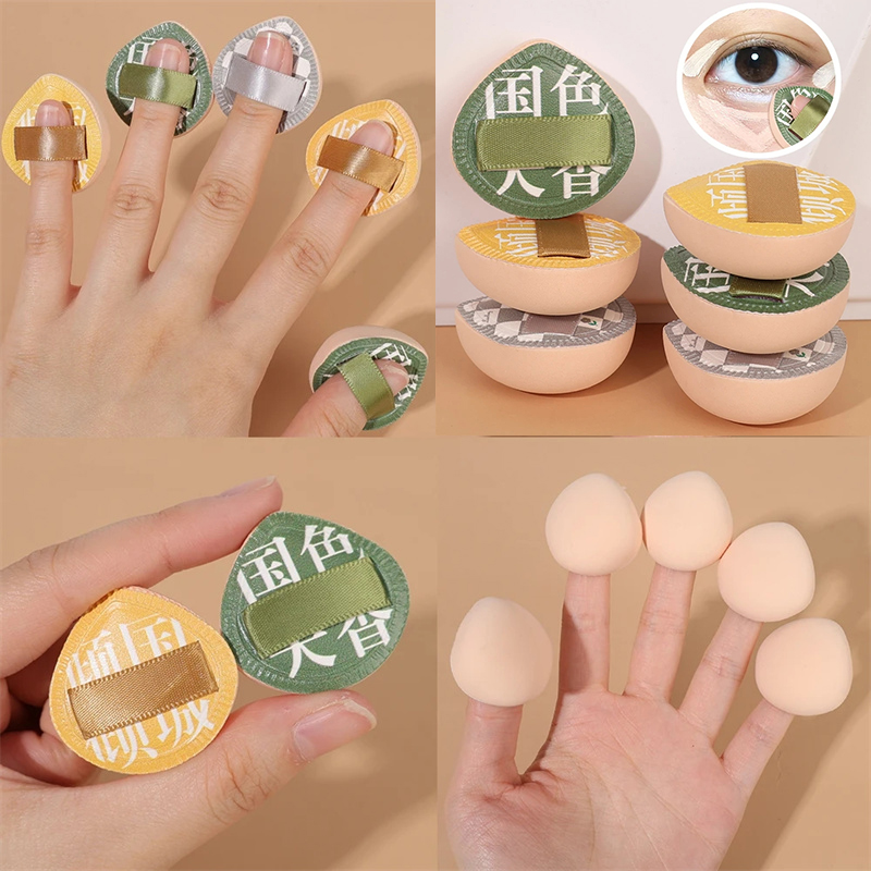 Beauty Makeup Tools Use - นิ้วมินิพัฟเปียกแห้งใช้คู่เบาะพัฟ 9 ชิ้นคอนซีลเลอร์รองพื้นรายละเอียดพัฟนิ้วพัฟชุดแต่งหน้าฟองน้ําเครื่องมือความงาม