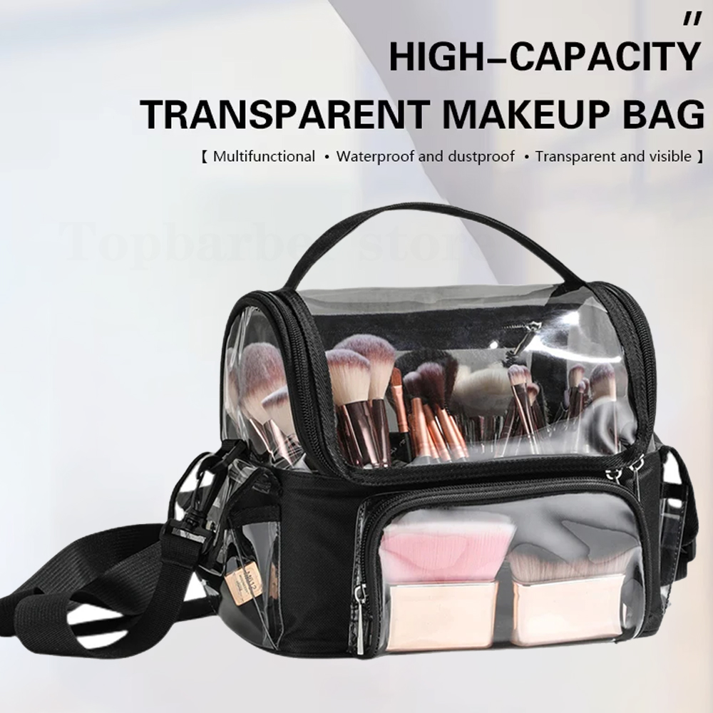 Beauty Makeup Bag - ผู้ถือแปรงแต่งหน้ากระเป๋าเป้สะพายหลังแต่งหน้าศิลปินกระเป๋าเดินทางกันน้ําเครื่องสําอางค์กระเป๋าปรับสายรัด Divider