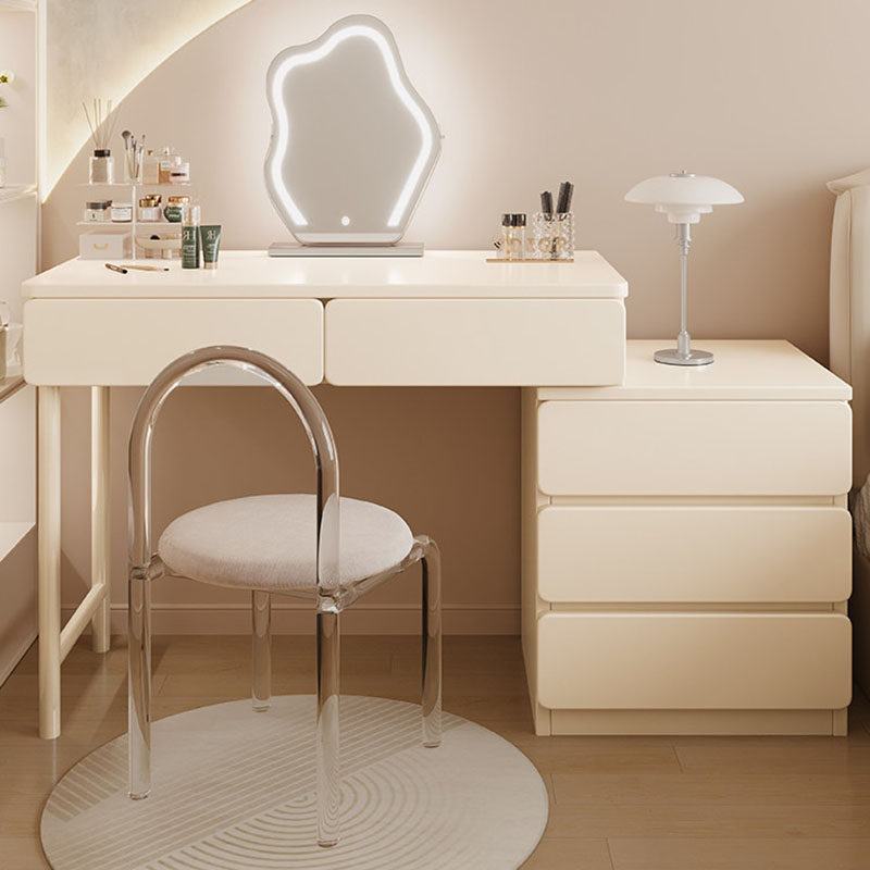 Makeup Beauty Lounge - โต๊ะเครื่องแป้งพร้อมกระจกแต่งหน้า สไตล์โมเดิร์น สำหรับห้องนอนสาวๆ โต๊ะเครื่องแป้งสไตล์ยุโรปสีน้ำตาล โต๊ะเครื่องแป้งหรูหรา ชุดเฟอร์นิเจอร์ห้องนั่งเล่น