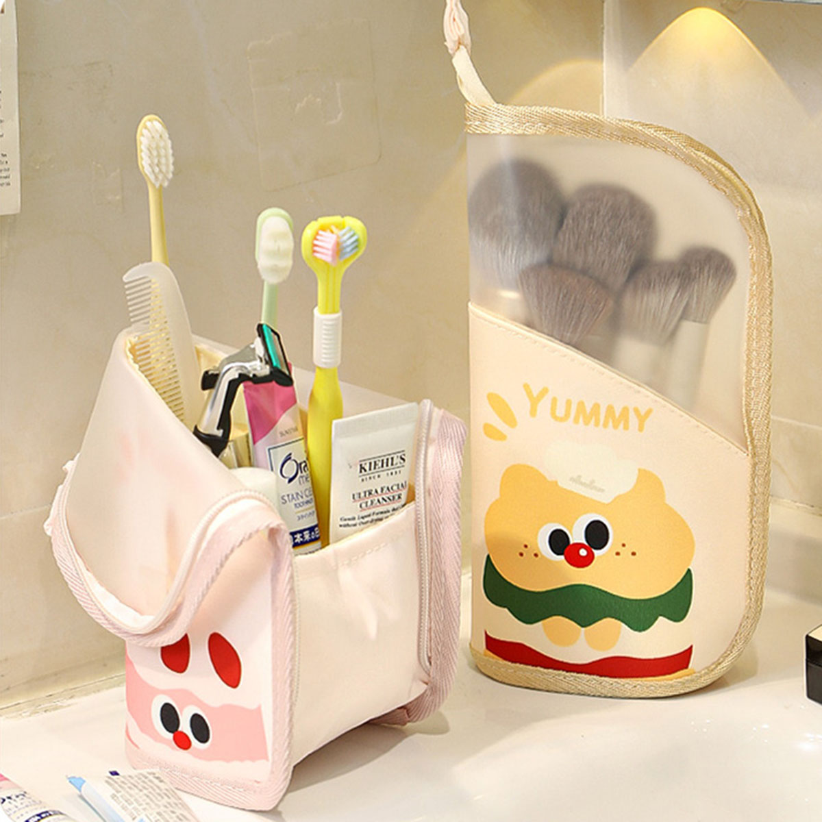 Beauty Makeup Bag - 1 ชิ้นกระเป๋าเครื่องสำอางกระเป๋าเดินทางจัดเก็บเครื่องสำอางชุดชั้นในออแกไนเซอร์กระเป๋าใส่เครื่องสำอางสำหรับผู้หญิงแบบพกพากระเป๋าใส่อุปกรณ์อาบน้ำ
