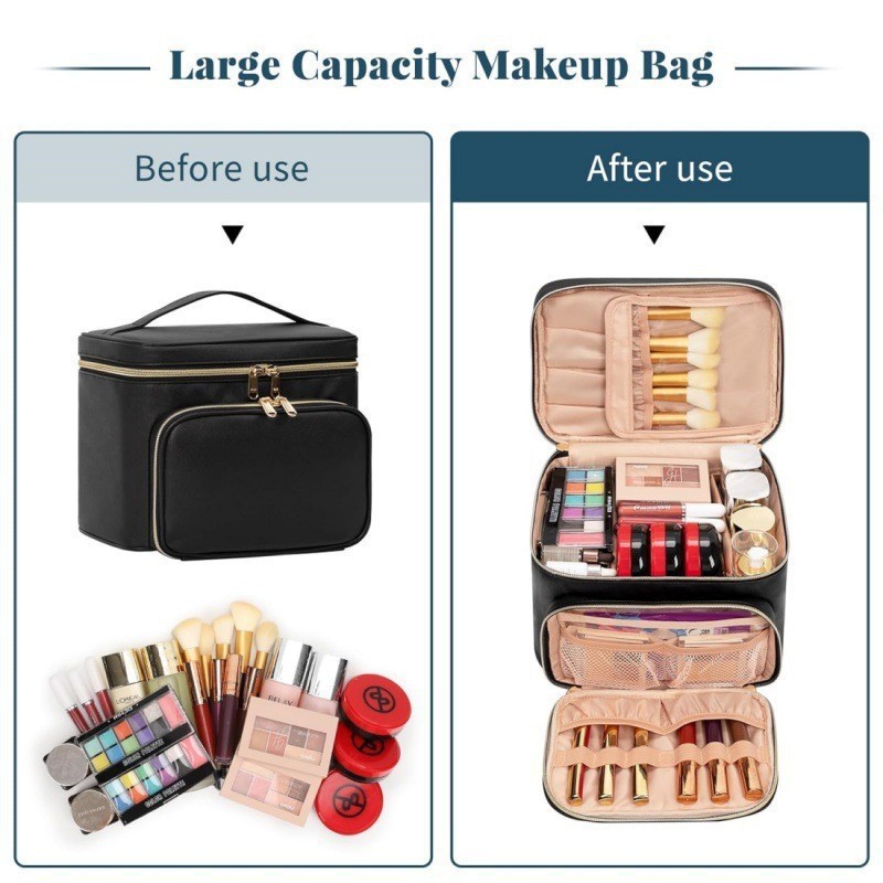 กระเป๋าเครื่องสำอางกันน้ำขนาดใ - Beauty Makeup Bag บทวิจารณ์และราคา