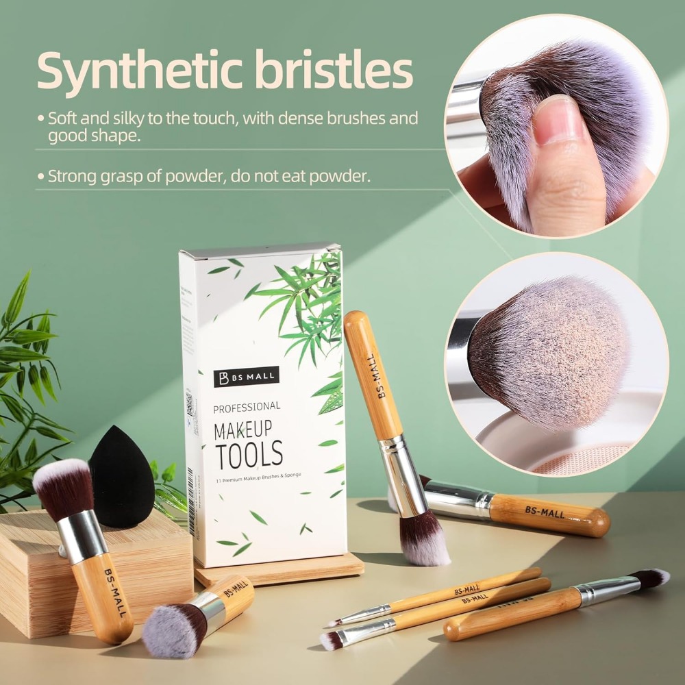 BS-MALL ชุดแปรงแต่งหน้า 11 ชิ้ - Blush Brush Kabuki บทวิจารณ์และราคา