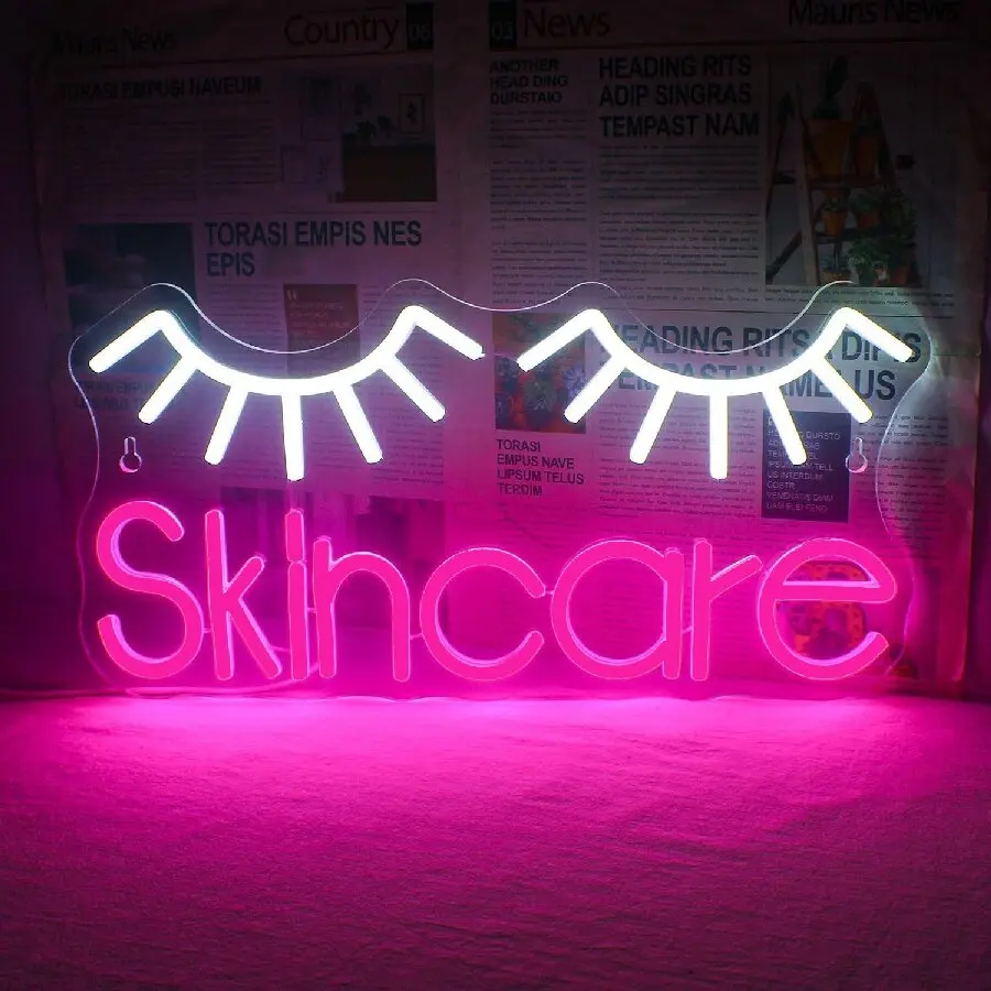 ป้ายนีออนขนตาแสงสีชมพูเรืองแสง - Beauty Makeup Bar บทวิจารณ์และราคา