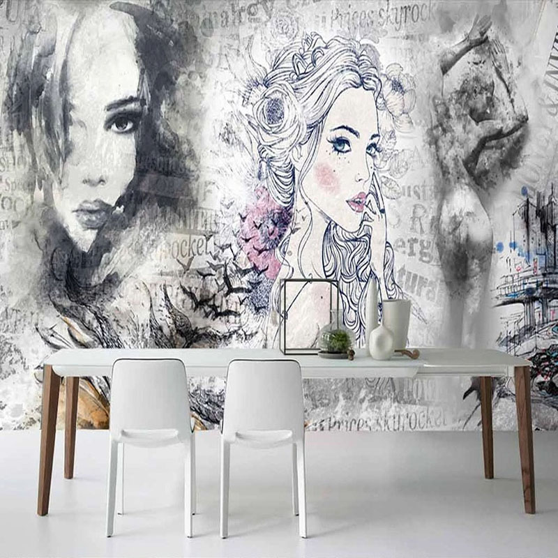 ภาพจิตรกรรมฝาผนัง 3 มิติ แบบกำ - Beauty Makeup Wallpaper บทวิจารณ์และราคา