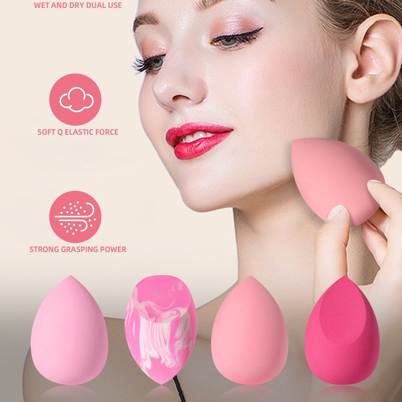 ชุดฟองน้ำแต่งหน้าและพัฟสีชมพู  - Beauty Makeup Tools Use บทวิจารณ์และราคา