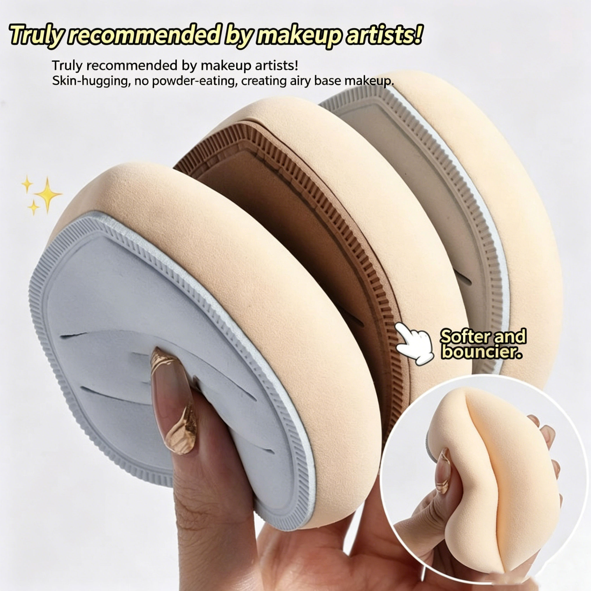 พัฟแต่งหน้าแบบหนาพิเศษ 1 ชิ้น  - Beauty Makeup Tools Use บทวิจารณ์และราคา