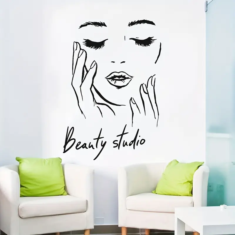 สติ๊กเกอร์ติดผนังลายใบหน้าผู้ห - Beauty Makeup Wallpaper บทวิจารณ์และราคา