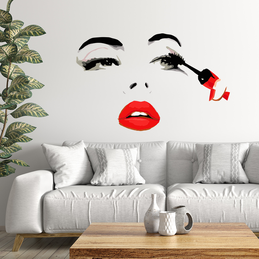 แฟชั่นหญิงสติ๊กเกอร์ติดผนัง Be - Beauty Makeup Wallpaper บทวิจารณ์และราคา